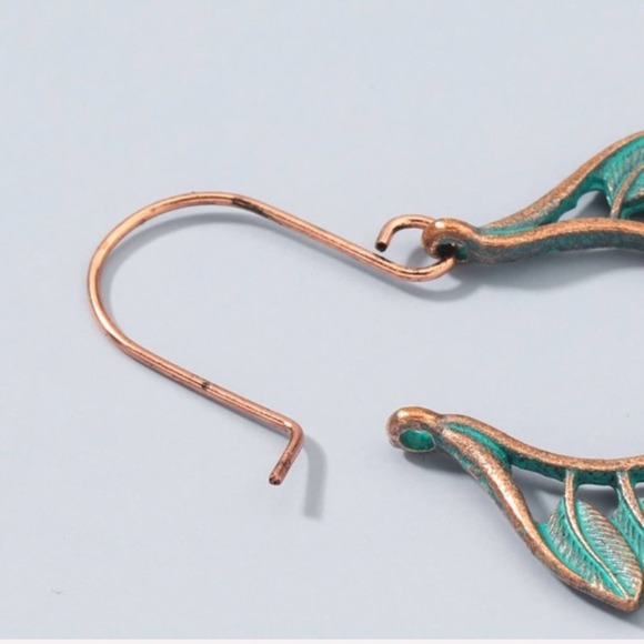 Boho Festival Turquoise Feather Earrings B0040 - Picture 8 of 13